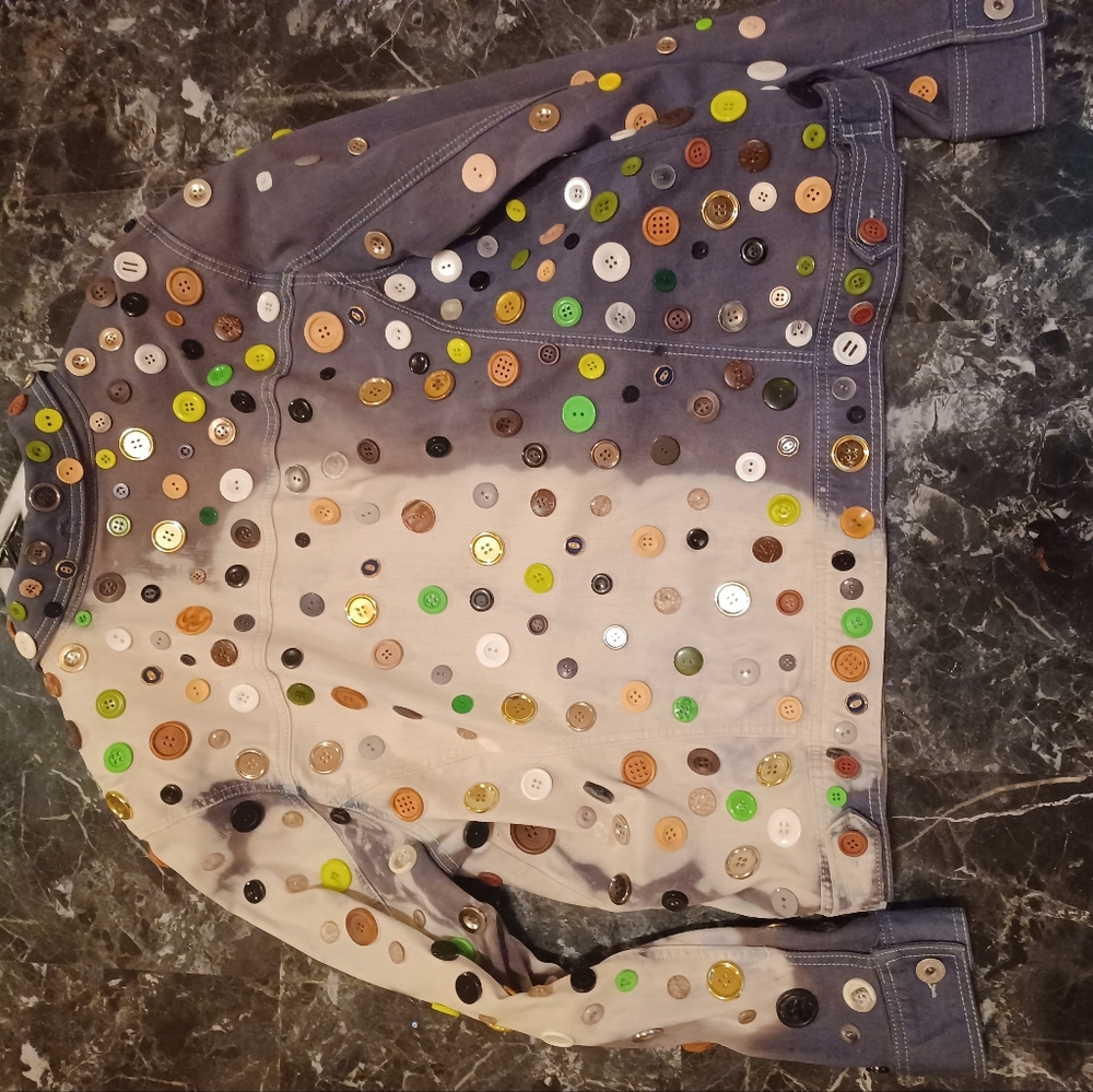 Handcrafted Denim Jacket With Different Buttons A… - image 2